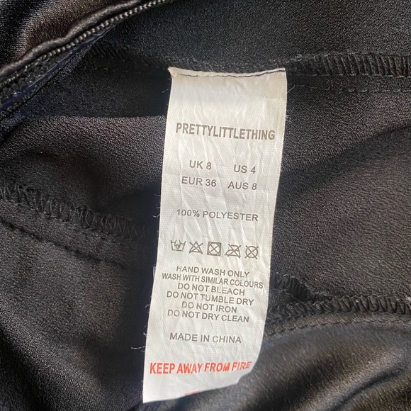 PrettyLittleThing Black Satin Double Lace Up Crop Corset Size 4 - Picture 7 of 9